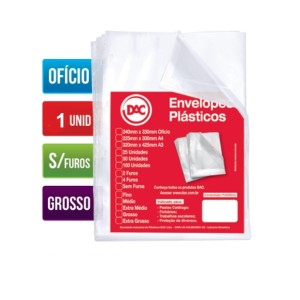 Envelope Plastico Sem Furo Grosso (0,15) unid.