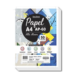 Papel Sulfite 60 A4 Branco 180g Pct 50 Fls