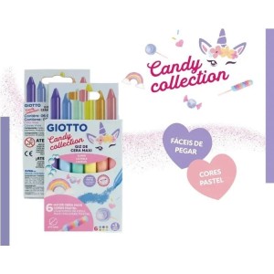 Giz Cera 06 Cores Pastel Candy Collection Giotto