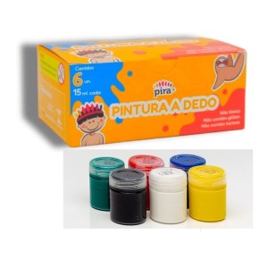 Tinta Pintura Dedo 15 ml Com 6 Cores Pira